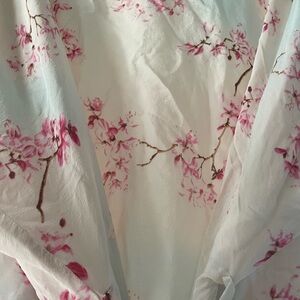 “Sakura Skies” Silk Kimono Shift with Black Sash